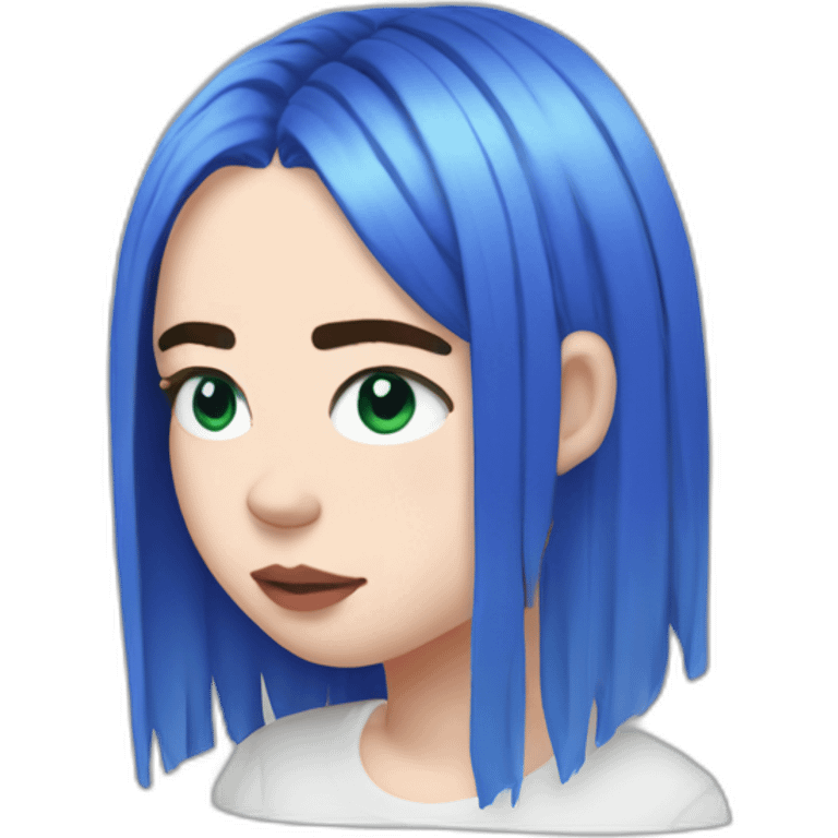 Billie eilish 2017 cheveux bleu emoji