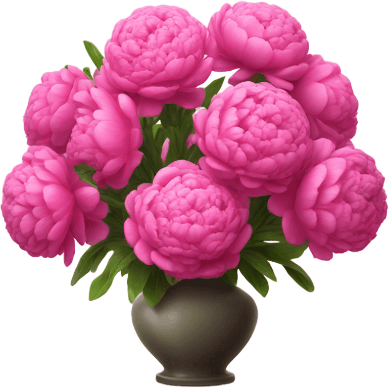 Realistic Bright pink pions in vase emoji