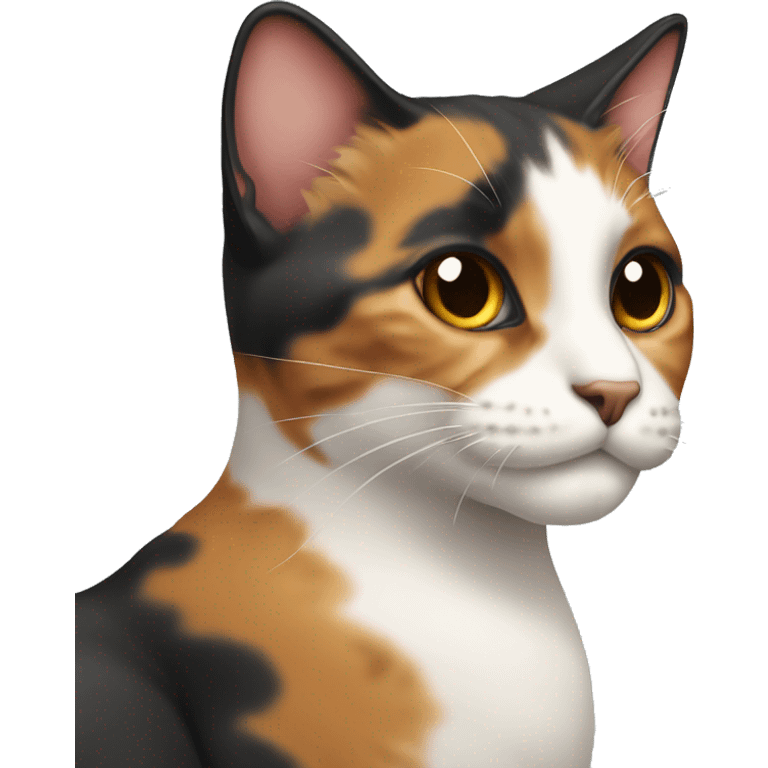 Calico cat with a rounded head emoji