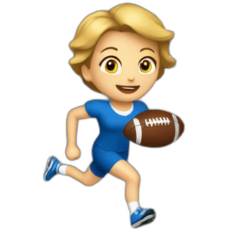 A White Woman Runs to the door american football emoji