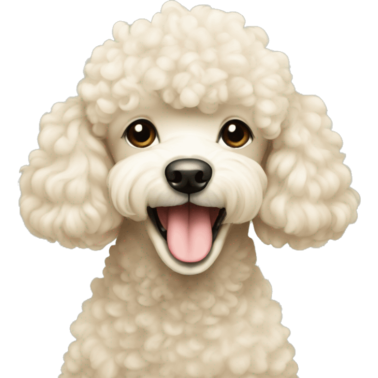 cream cute poodle good morning  emoji