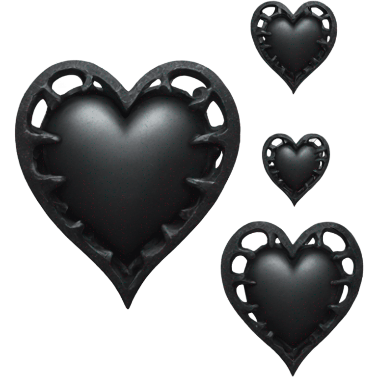 gothic black iron heart emoji