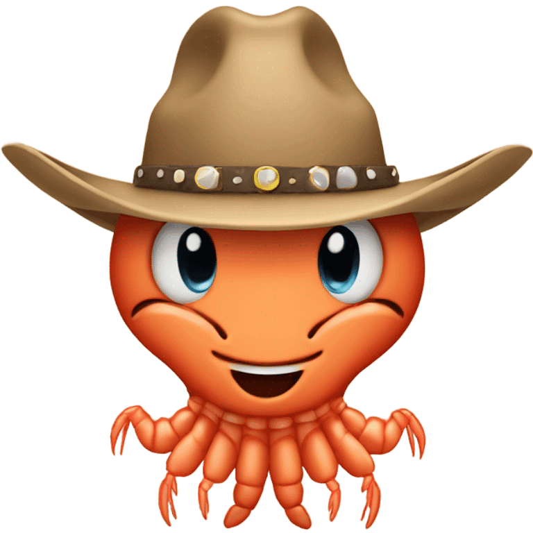 Shrimp in cowboy hat  emoji