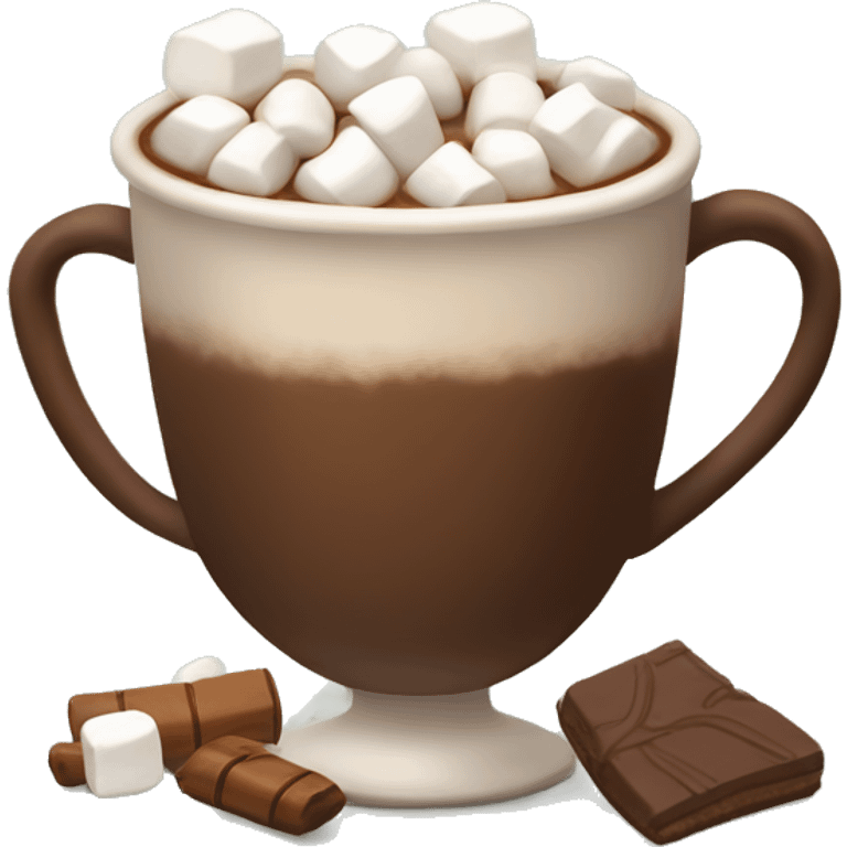 Hot cocoa with marshmallows in a big cup emoji