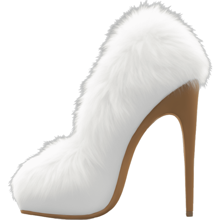 white faux top fur heels emoji