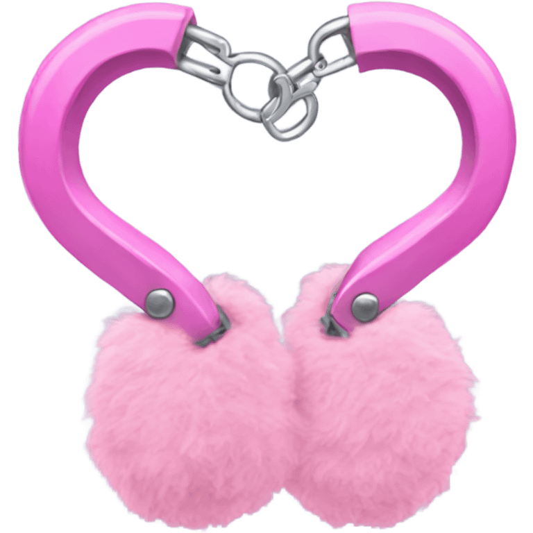 Fluffy pink handcuffs emoji