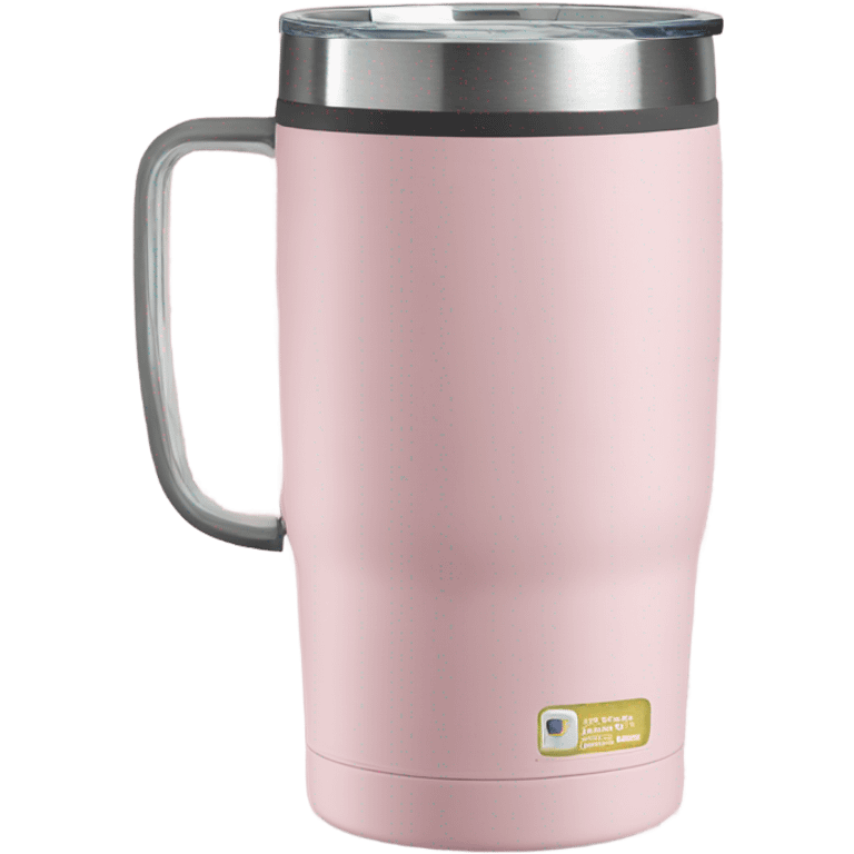 Light pink 40oz Stanley tumbler with handle emoji