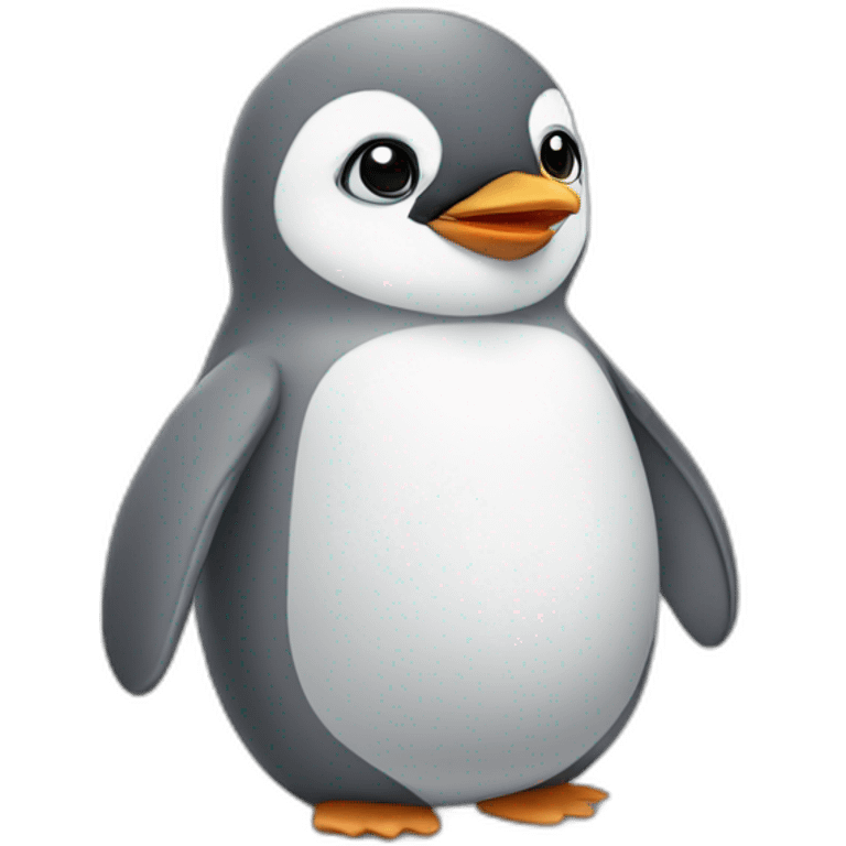 fat grey penguin baby emoji