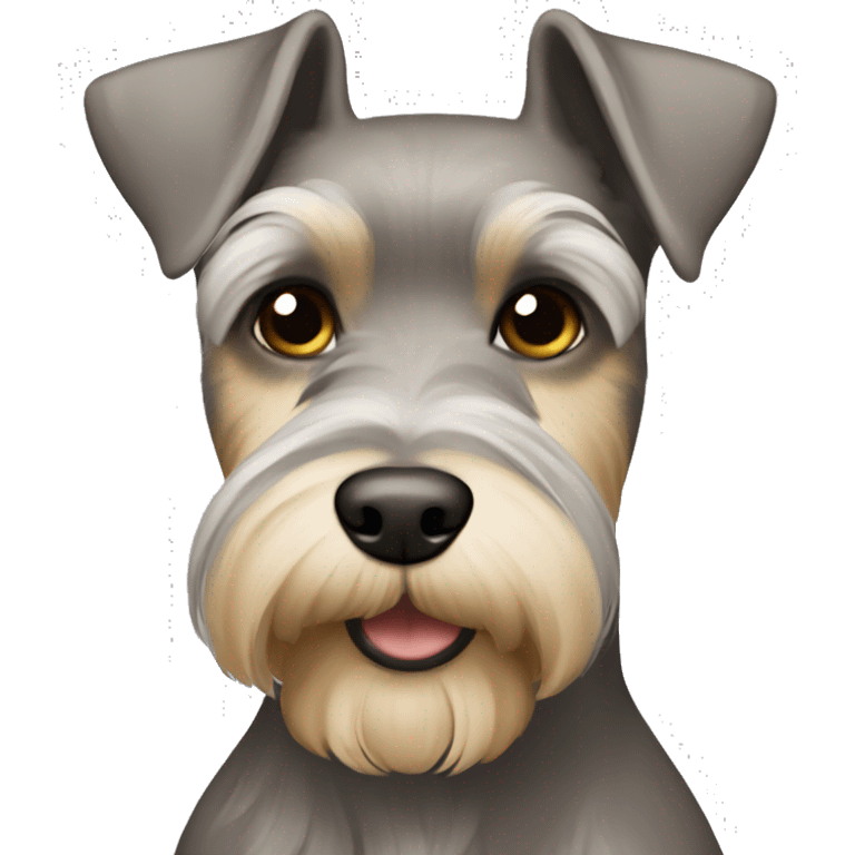 Light Brown with light gray and gold mustache Schnauzer emoji