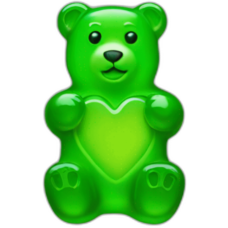 Green gummy bear heart  emoji