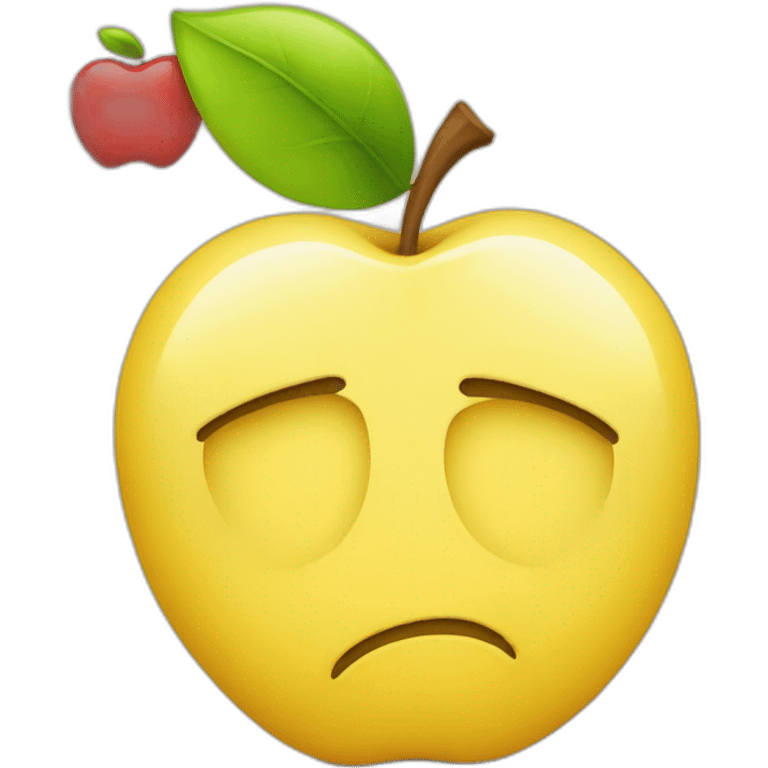 yellow emoji hugging a apple logo emoji