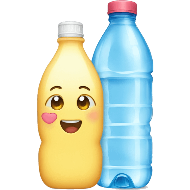 a bottle of water and a bottle of juice emoji