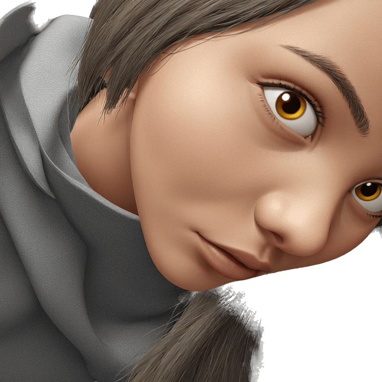 realistic close-up of girl emoji