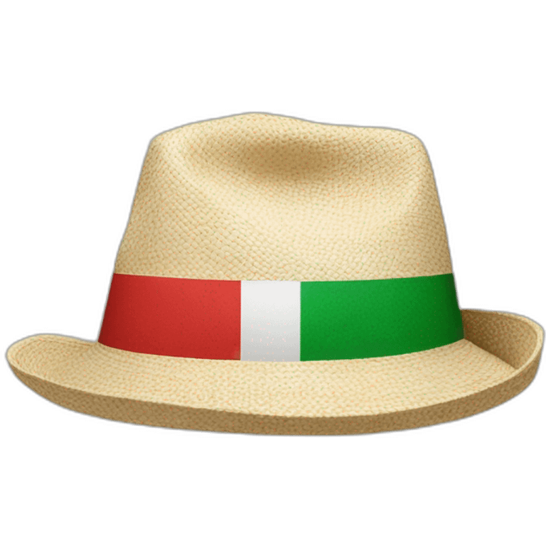 Hat with strips depicting the flag of Italy emoji