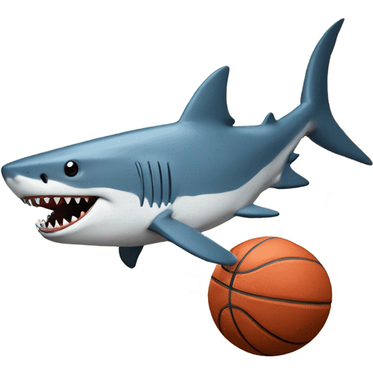 Shark playing basketball emoji