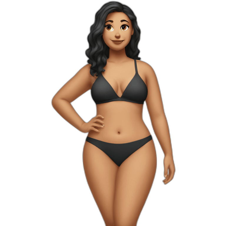 Slim-Thicc caucasian woman swimsuit posing emoji