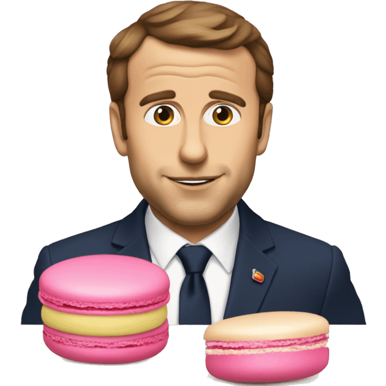 Macron qui mange un macaron emoji