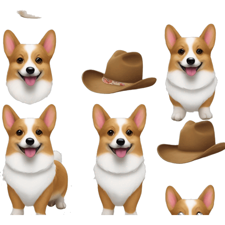 sable corgi in cowboy hat and bandana emoji