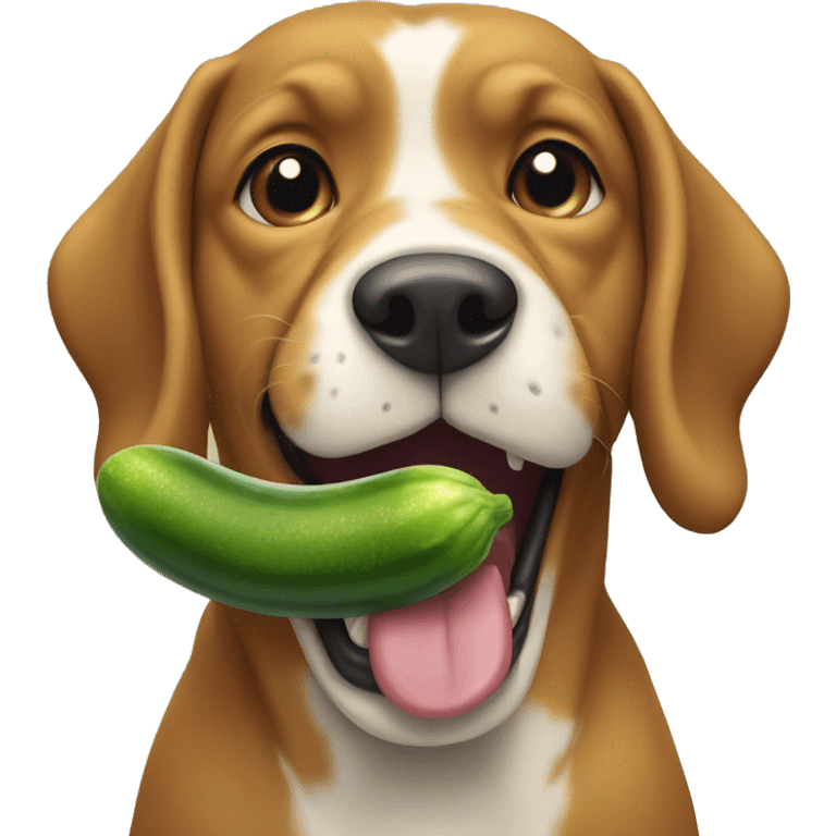 Dog eat a pickle emoji