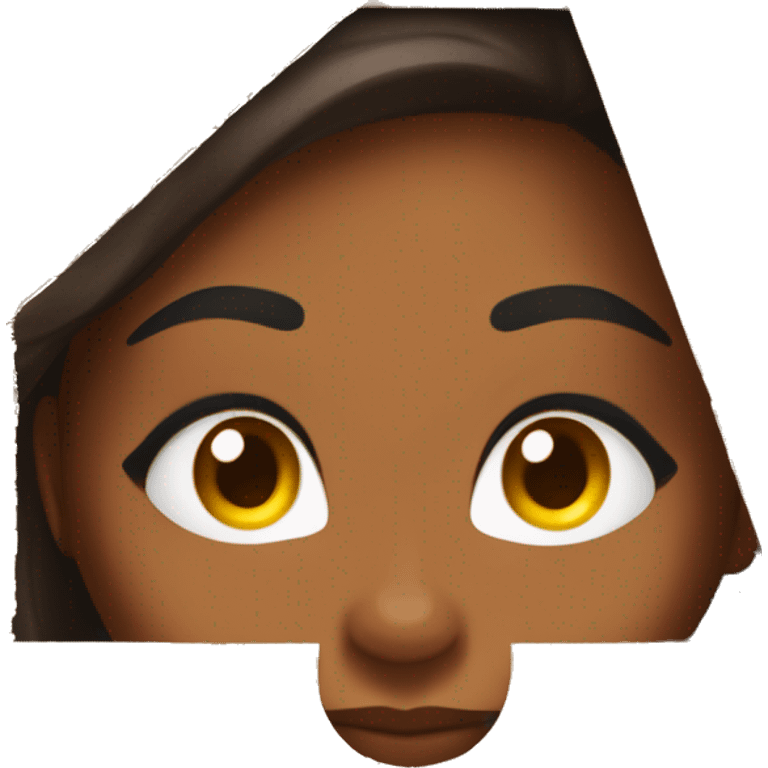 A beautiful brown skin woman with light-tan skin peeks cheerfully from an opening in a large cardboard box, her expression playful and inviting. emoji