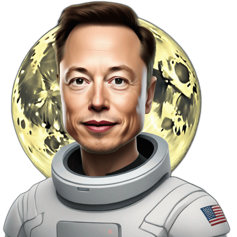 Elon musk sur la lune  emoji