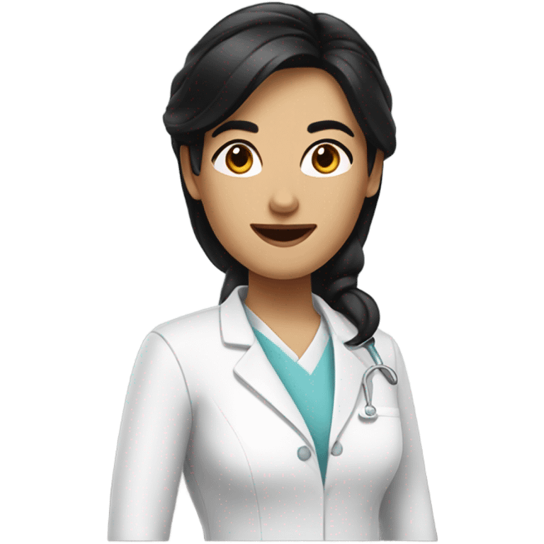 a woman dentist with dark brown redish black hair emoji