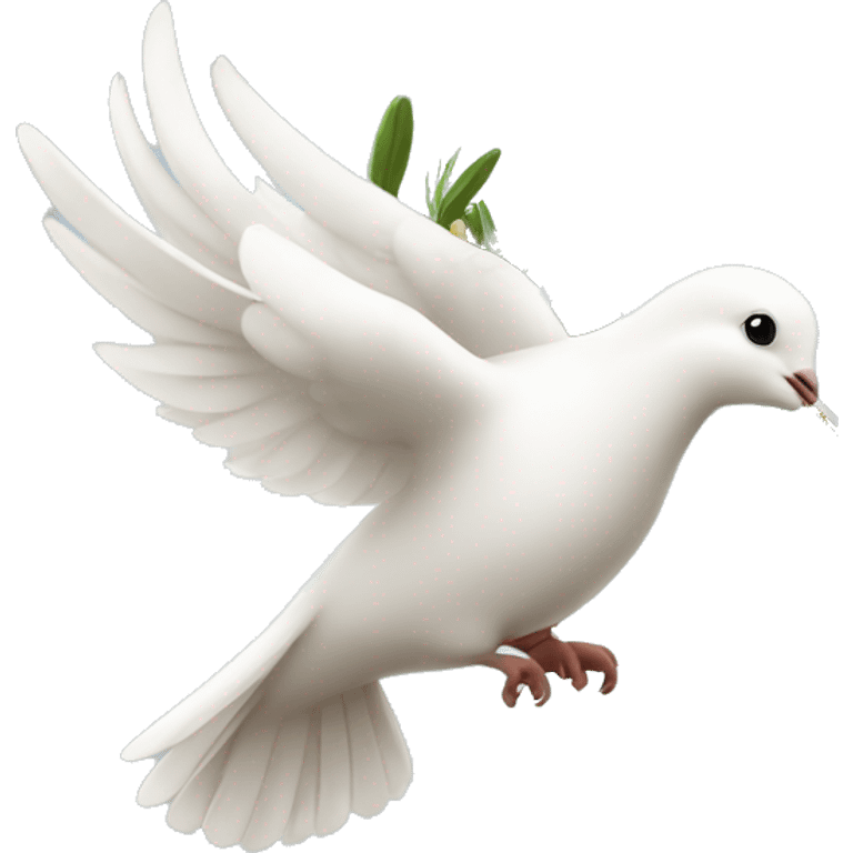 A white dove with an olive branch emoji