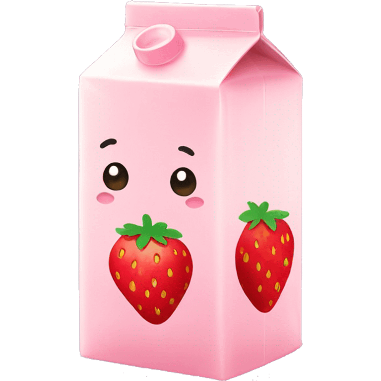 Strawberry milk carton kawaii emoji