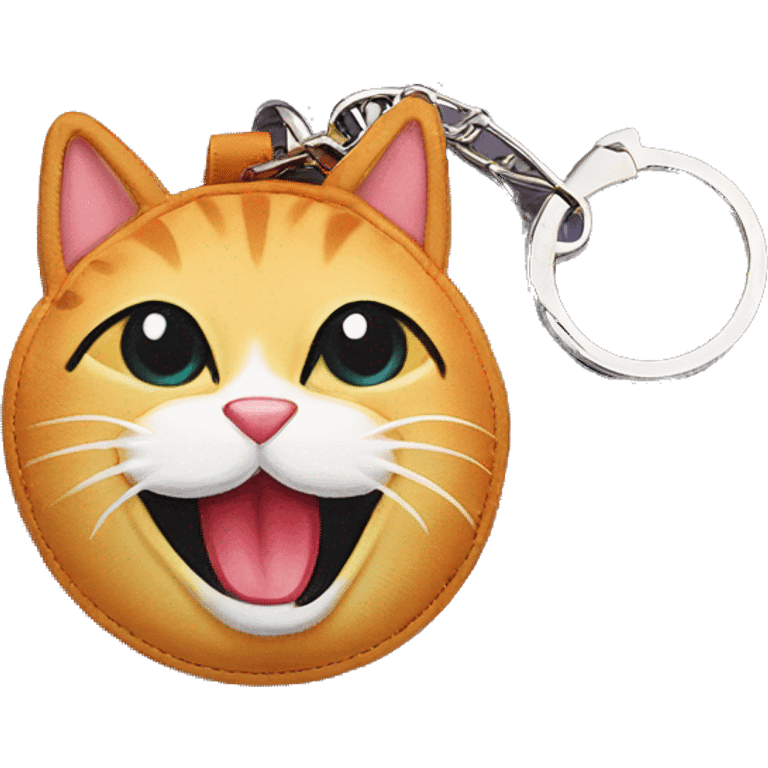 cat keyring on bag emoji