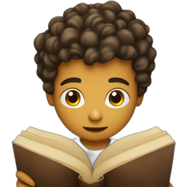 Boy read old book emoji