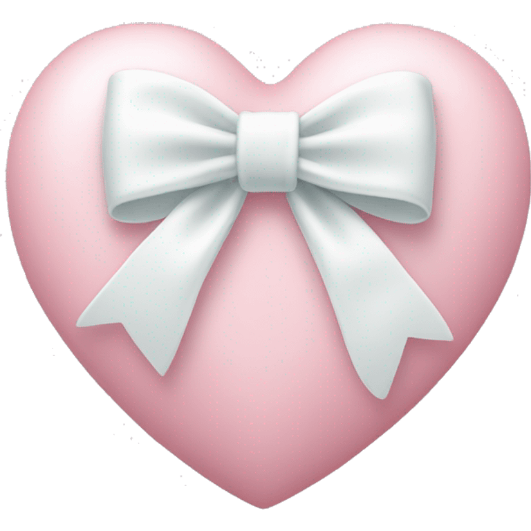 Pastel pink heart with white bow emoji