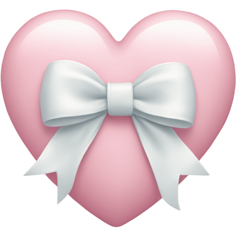 Pastel pink heart with white bow emoji