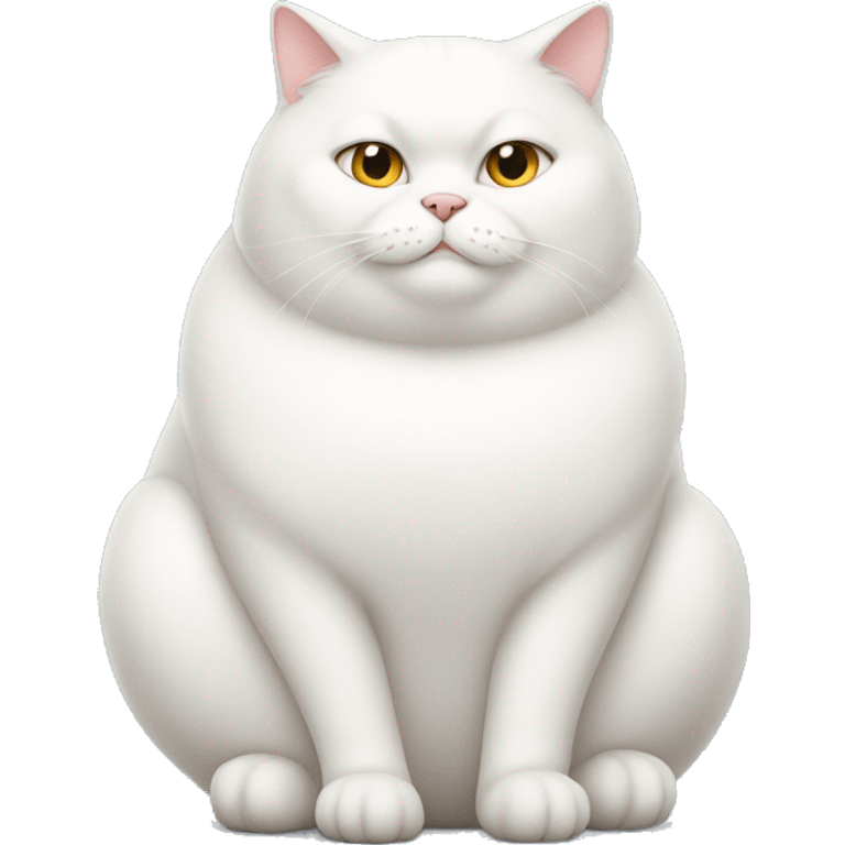 Fat white cat seated emoji