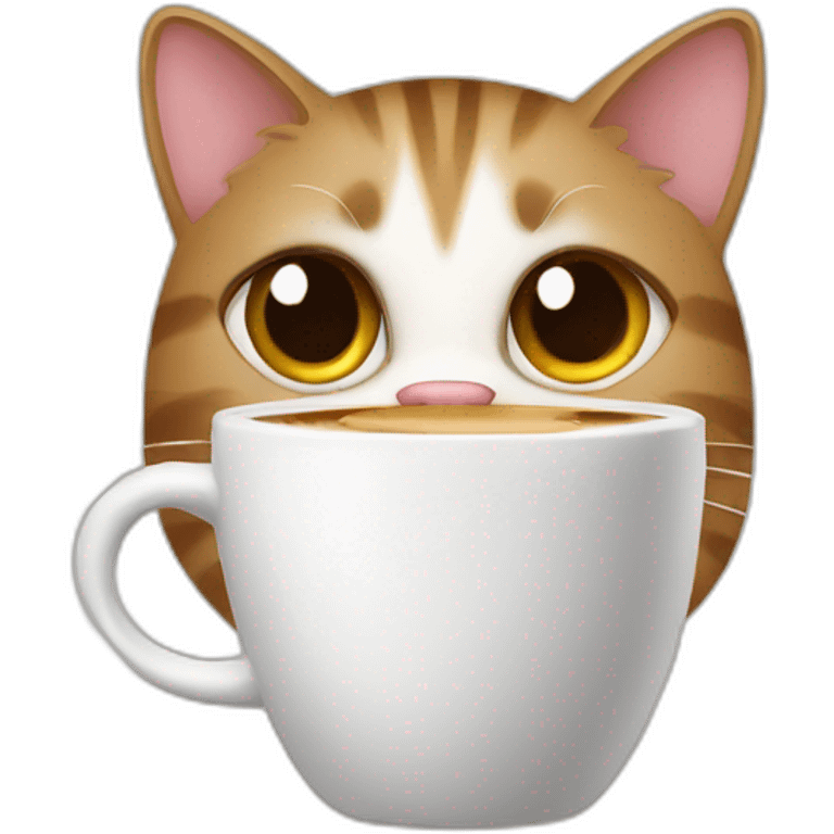 cat with coffee emoji