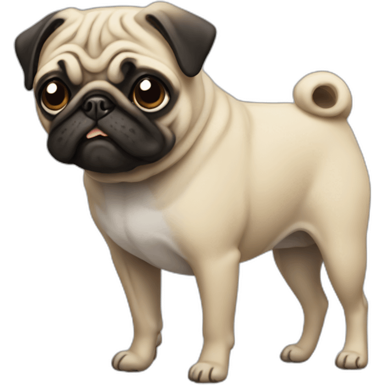 Three legged pug emoji