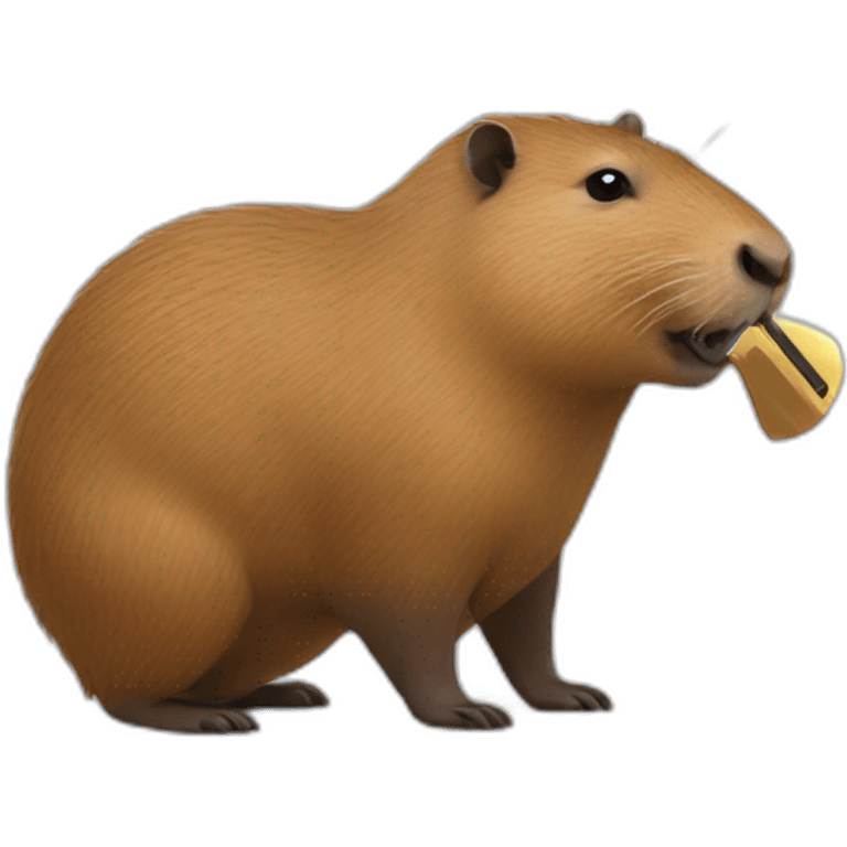 capybara holding a toy knife emoji