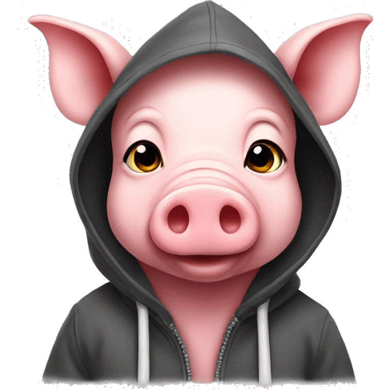 Pig wearing a hoodie emoji