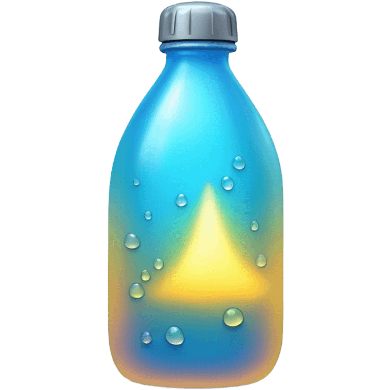 A glowing water bottle with droplets. emoji