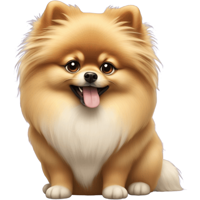 Pomeranian waiting to be walked emoji