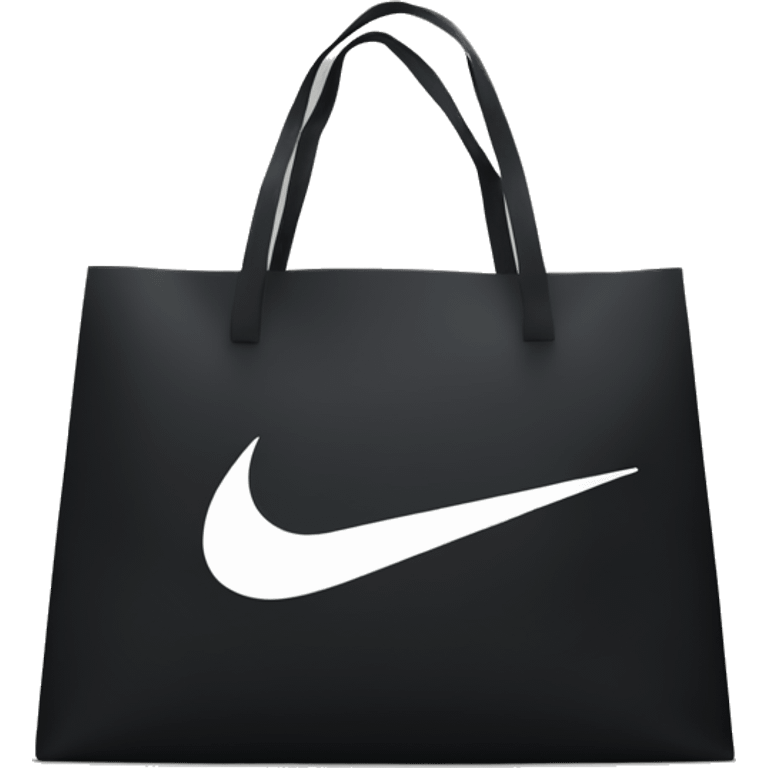 Black shopping bag with big Nike logo emoji