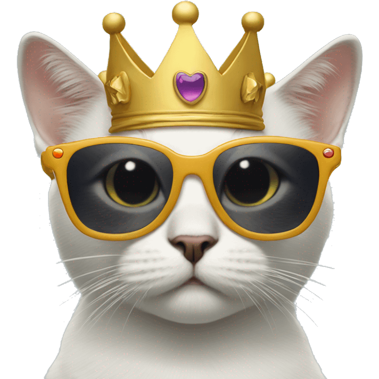 cat with sunglasses but with a crown emoji