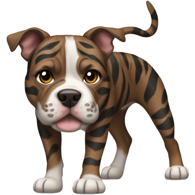 pitbull terrier dark brindle tiger stripes emoji