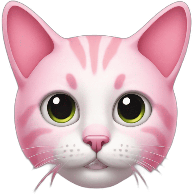 Pink cat with rolling eyes  emoji