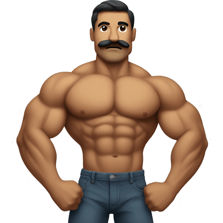 flexing muscular man with a mustache emoji