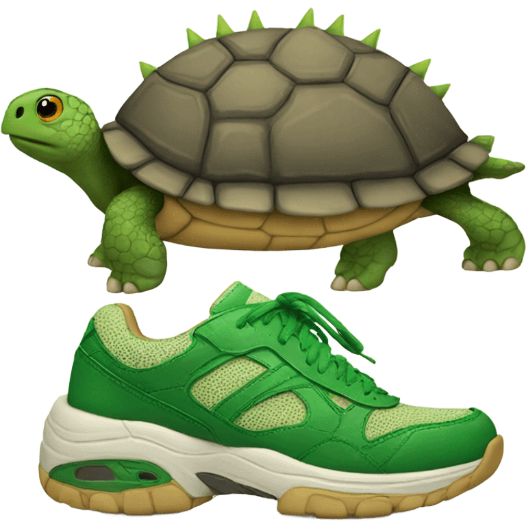 Turtle with spikes and sneakers  emoji