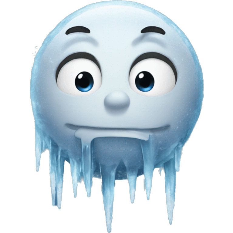 Frozen moon with icicles  emoji