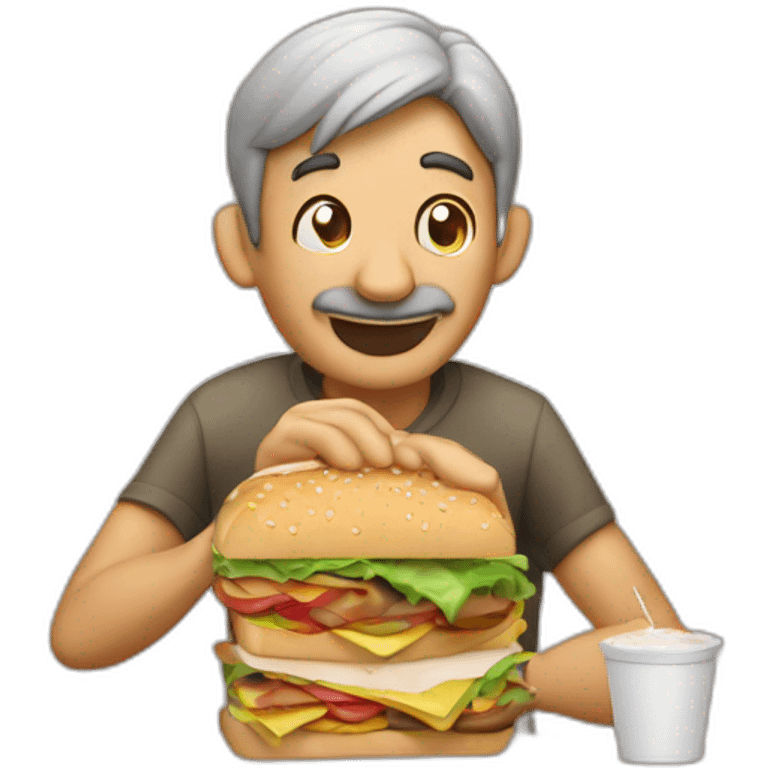 Hombre comiendo un sándwich emoji