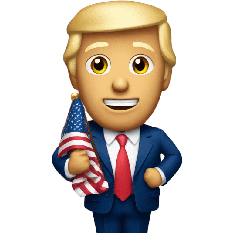 donald trump holding american flag emoji