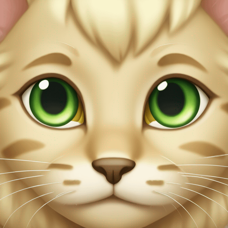 blond cat with green eyes and who is super cute  emoji