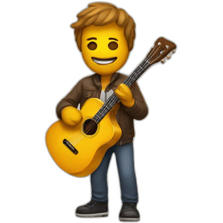 man with guitar and honey emoji